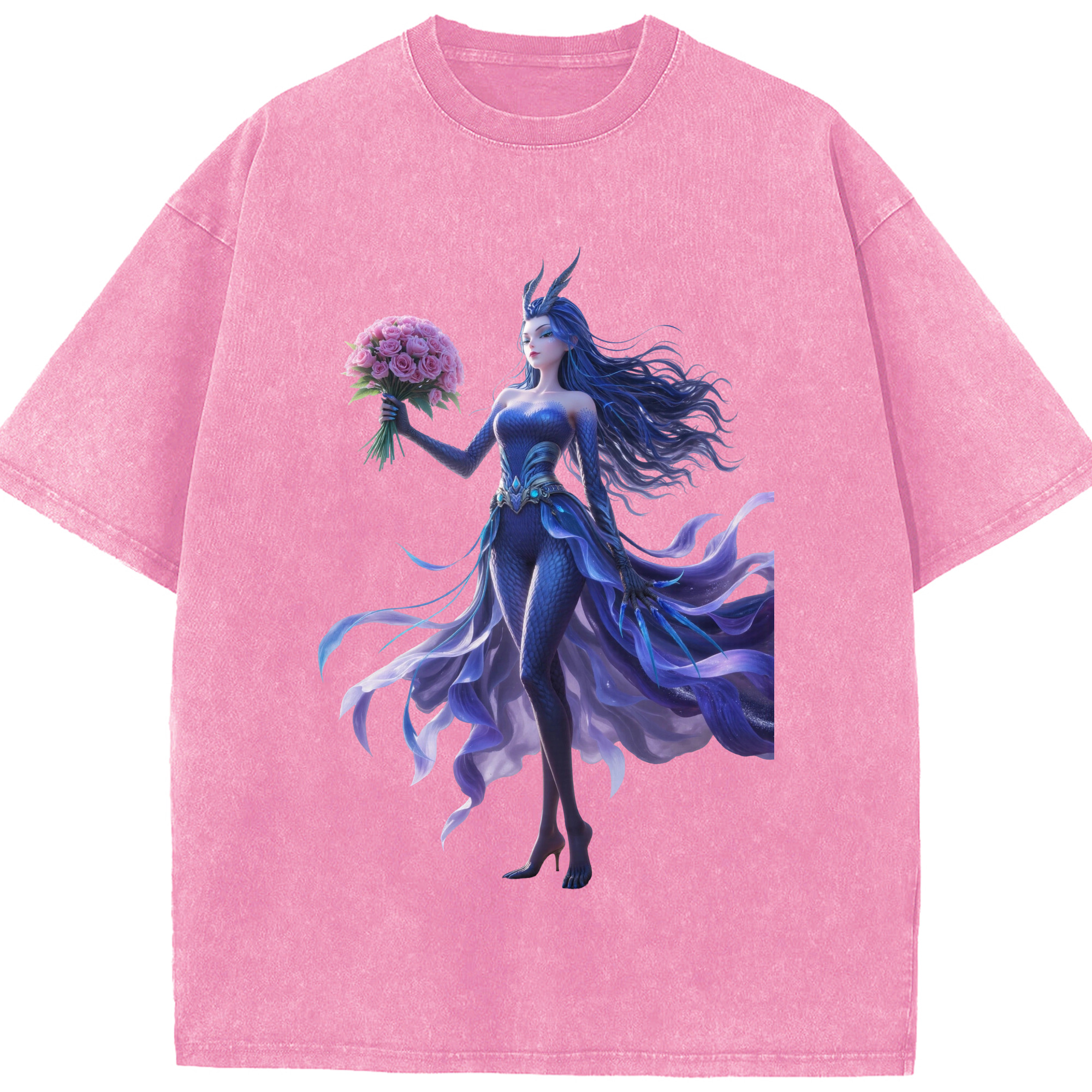 （画像用） Ne Zha 2 ナタ 魔童の大暴れ 綿100% ヴィンテージ風 半袖Tシャツ（フロントプリント）